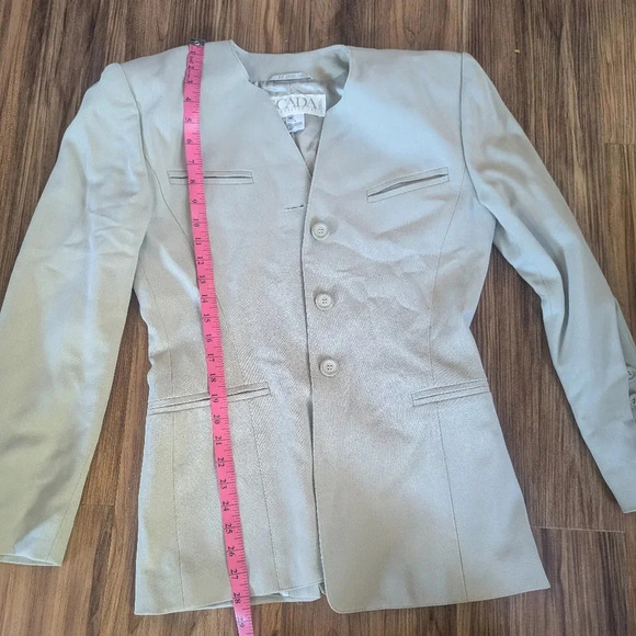 Escada Taupe Wrap Skirt Suit, EU 36 - Picture 3 of 11